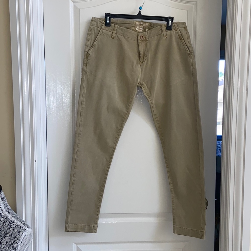 Khaki cotton twill pants